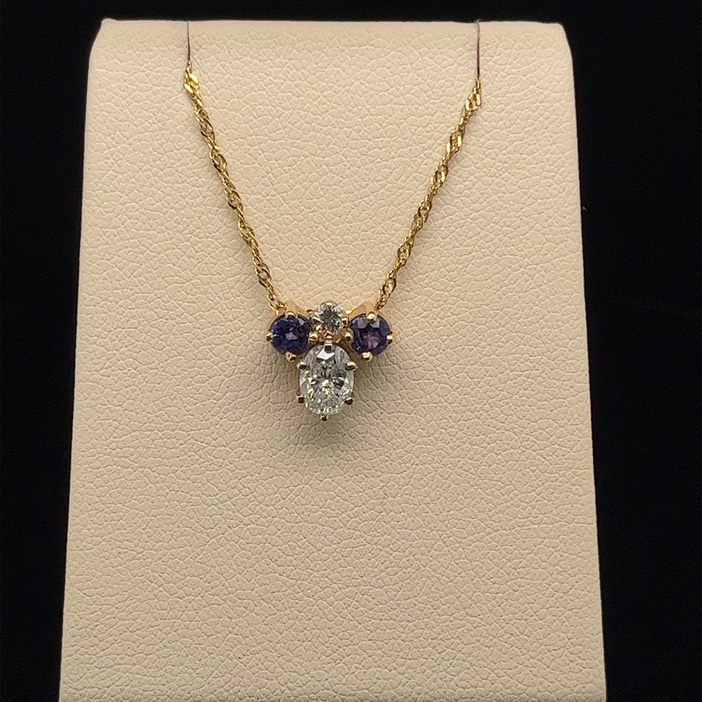 14K Diamond and Tanzanite Pendant