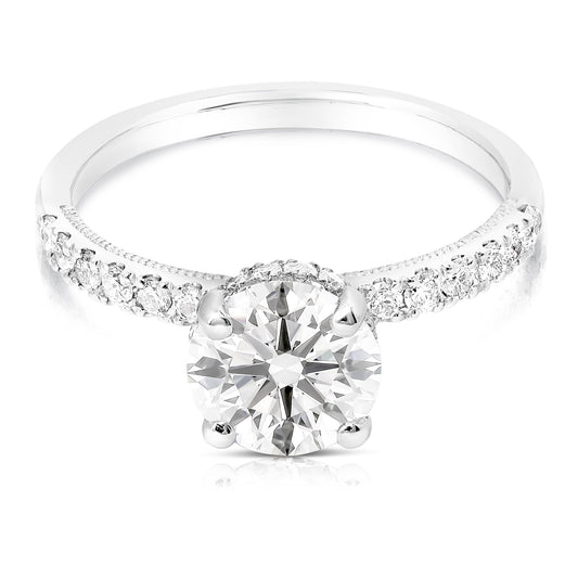 1 1/2 CT CENTER ROUND H-HALO LAB GROWN ENGAGEMENT RING