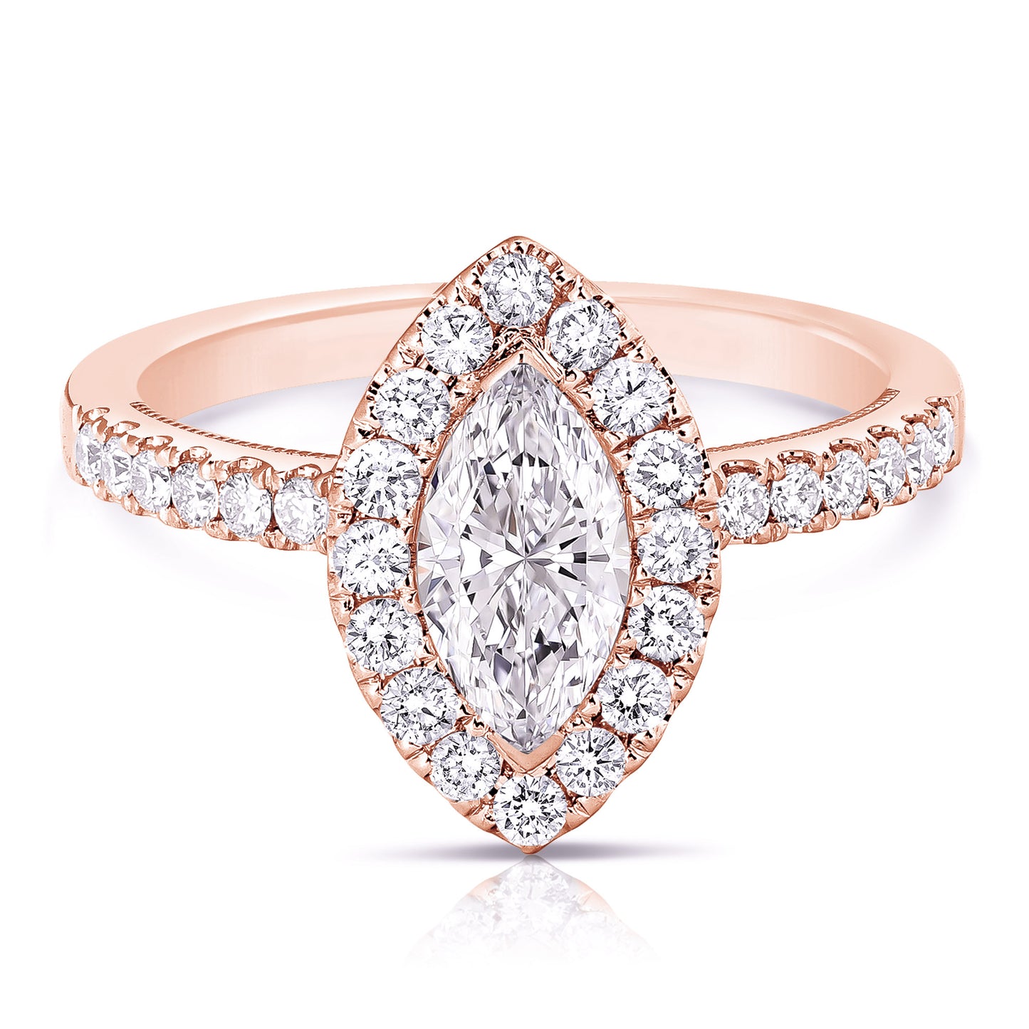 3/4 CT CENTER MARQUISE HALO DIAMOND ENGAGEMENT RING