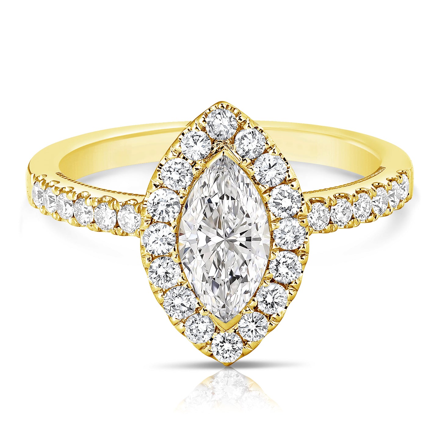 3/4 CT CENTER MARQUISE HALO DIAMOND ENGAGEMENT RING