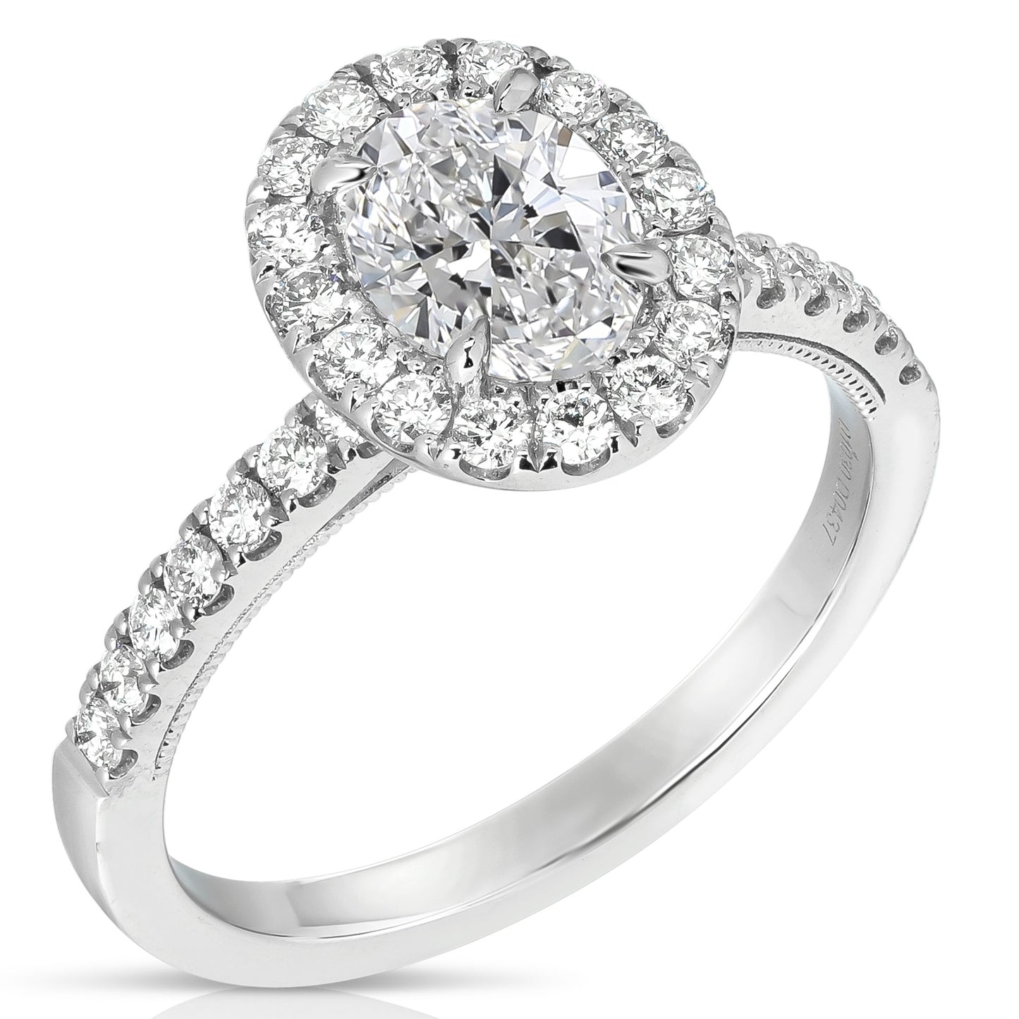 1 CT CENTER OVAL HALO DIAMOND ENGAGEMENT RING