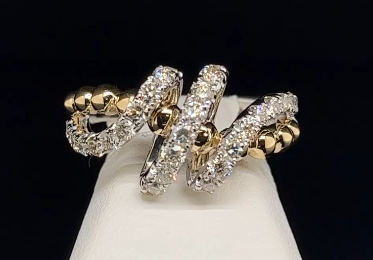 14K Two Tone Diamond Fashion Ring
