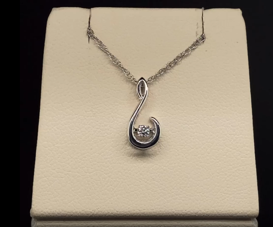 Silver Shimmering Diamond Pendant