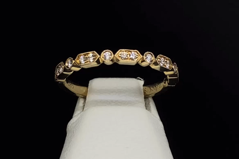 14K Diamond Stackable Band