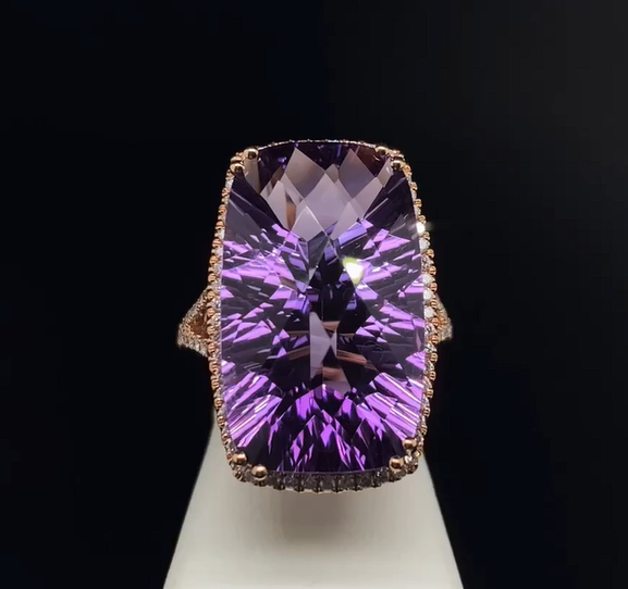 14K Amethyst and Diamond Ring