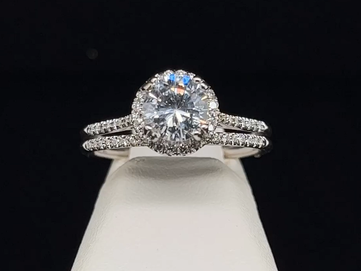14K Semi-Mount Diamond Wedding Set