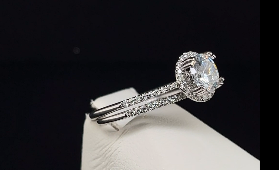 14K Semi-Mount Diamond Wedding Set