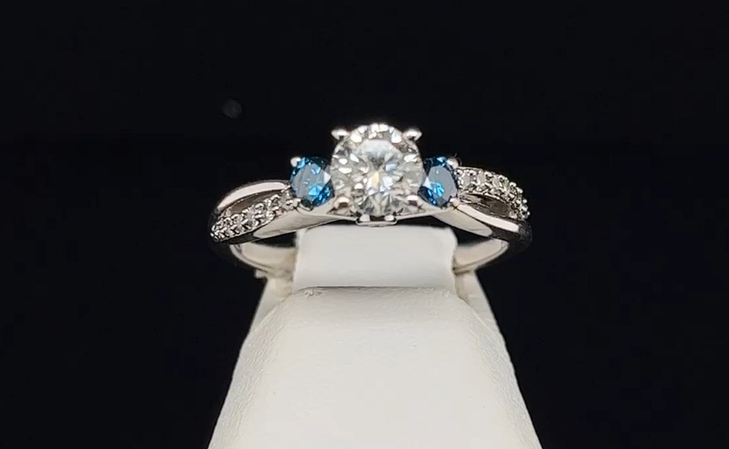 14K Colored Diamond Engagement Ring