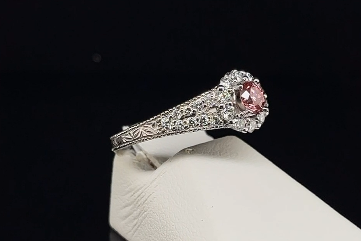 14K Colored Diamond Engagement Ring