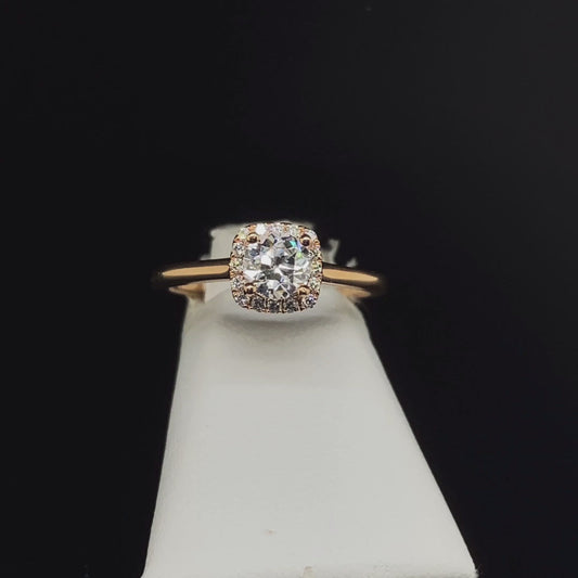 14K Rose Gold Diamond Engagement Ring