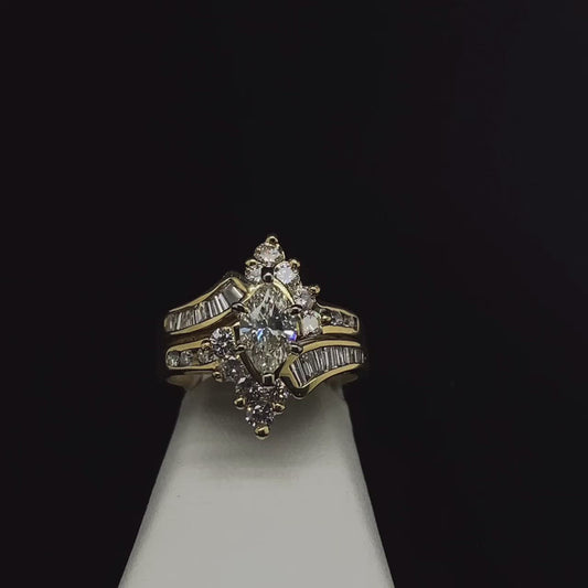 14K Diamond Wedding Set