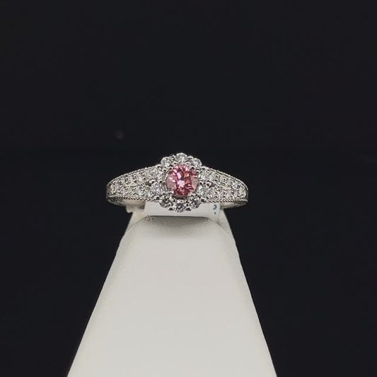 14K Colored Diamond Engagement Ring