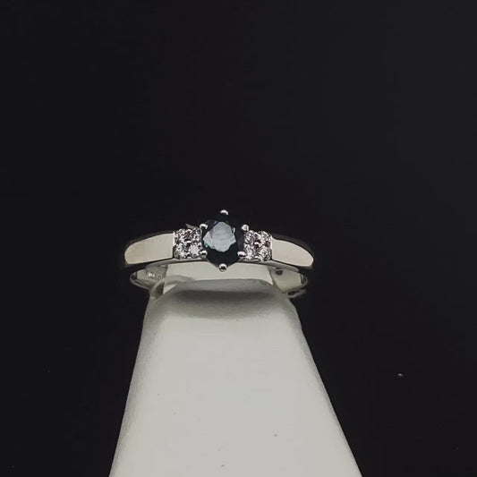 10K Diamond and Sapphire Ring