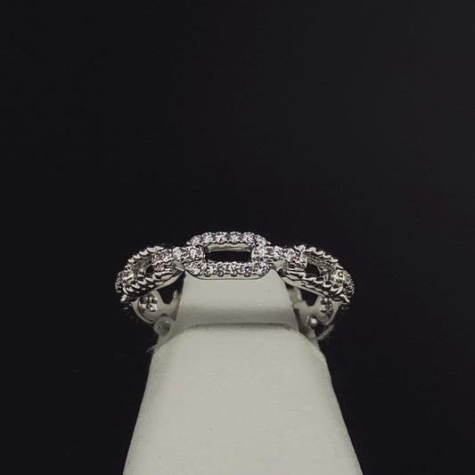 14K Diamond Paperclip Ring