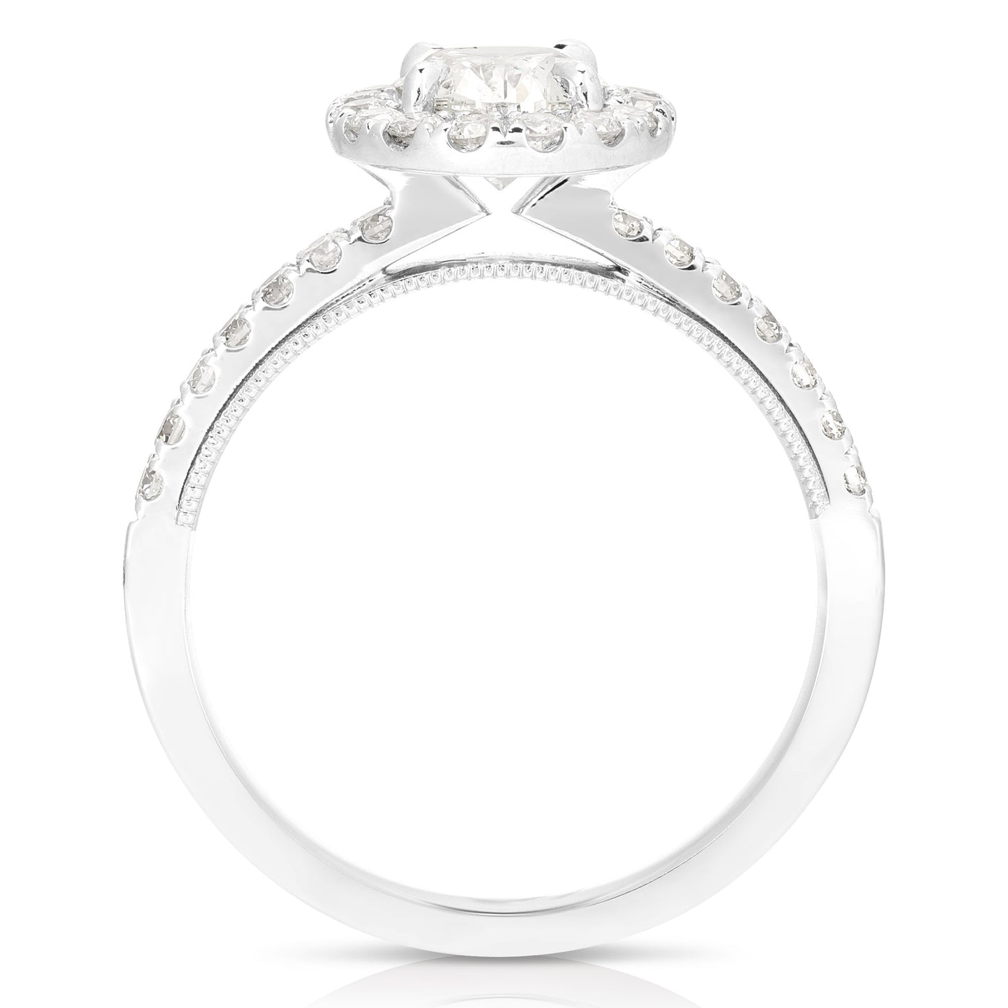 2 CT CENTER OVAL HALO LAB GROWN ENGAGEMENT RING