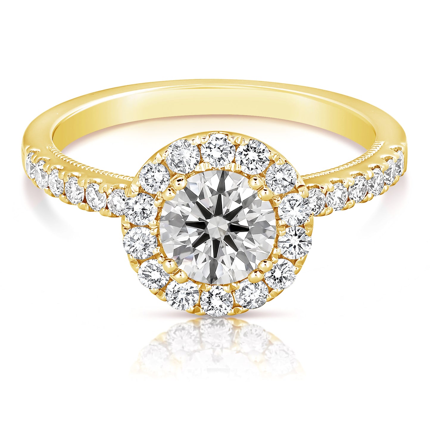 2 CT CENTER ROUND HALO LAB GROWN ENGAGEMENT RING