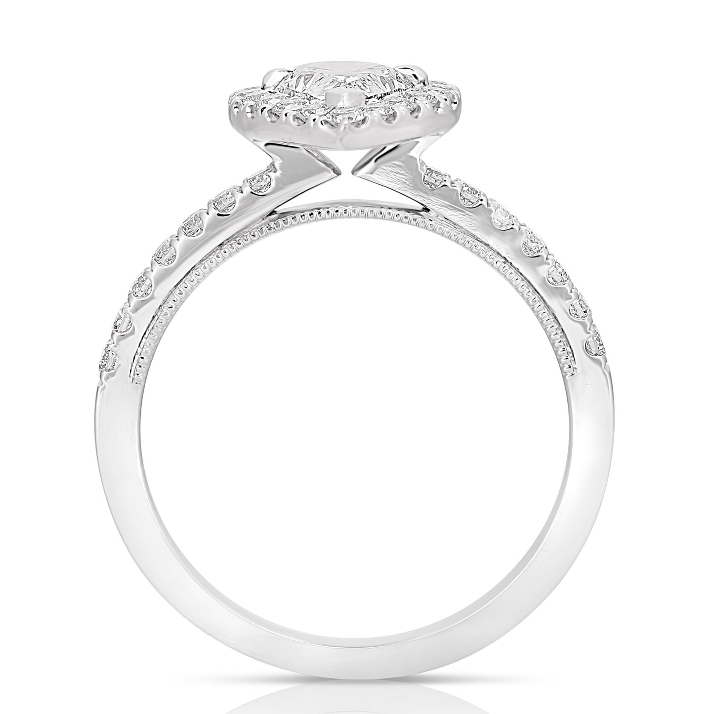 3/4 CT CENTER PEAR SHAPE HALO DIAMOND ENGAGEMENT RING