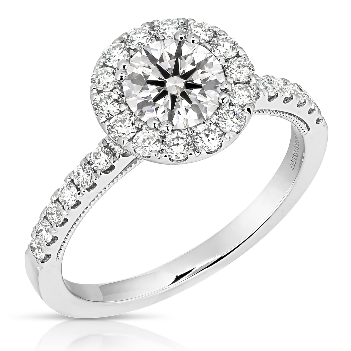 1 CT CENTER ROUND HALO DIAMOND ENGAGEMENT RING