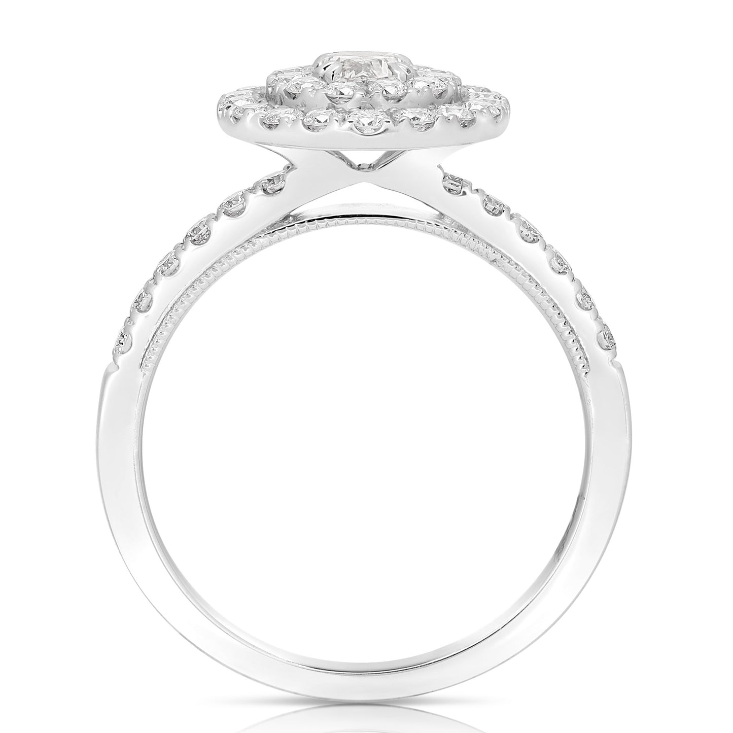 1/3 CT CENTER OVAL D-HALO 1 CTW DIAMOND ENGAGEMENT RING
