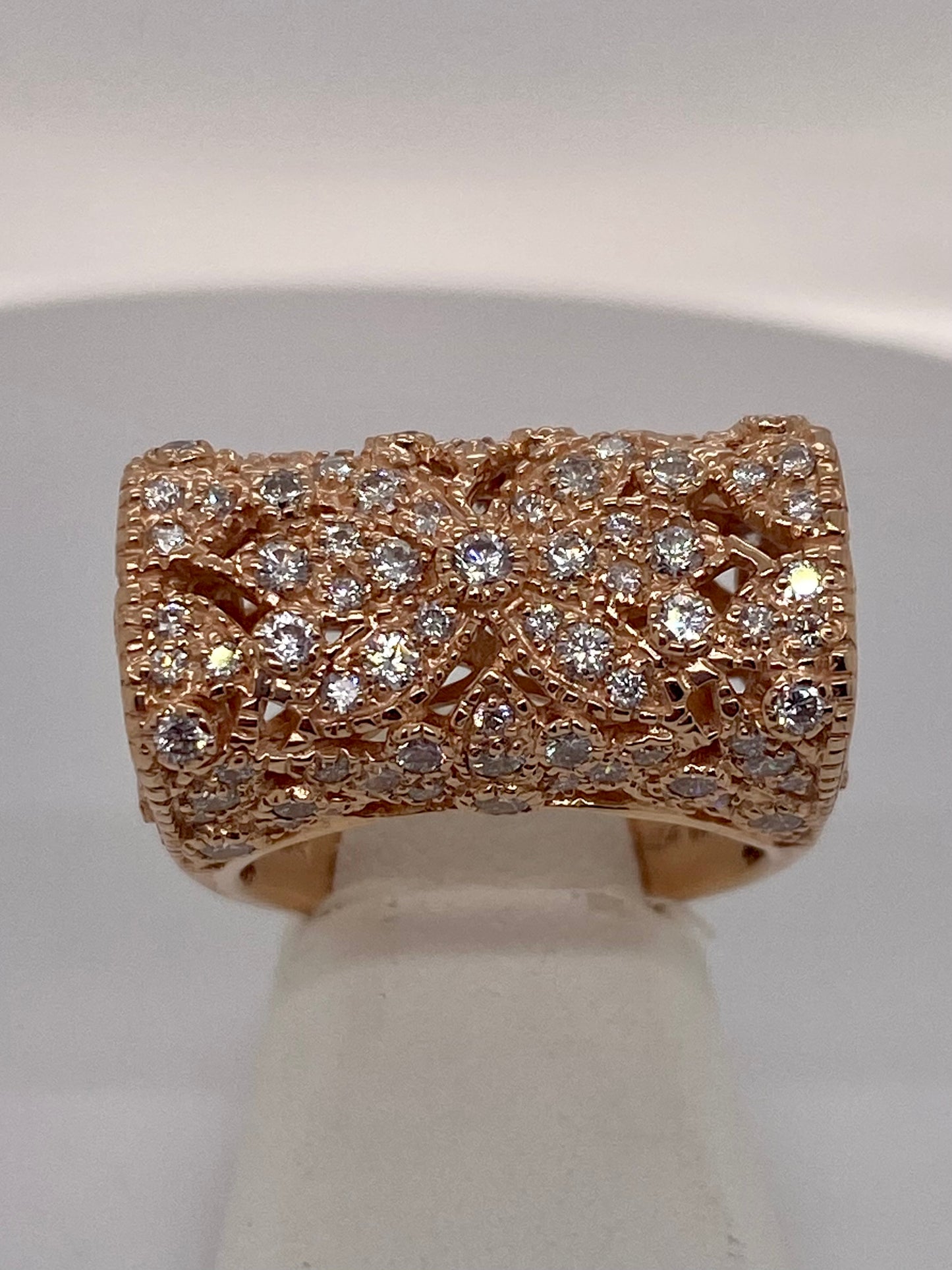 Rose Gold and Diamond Fashion Ring