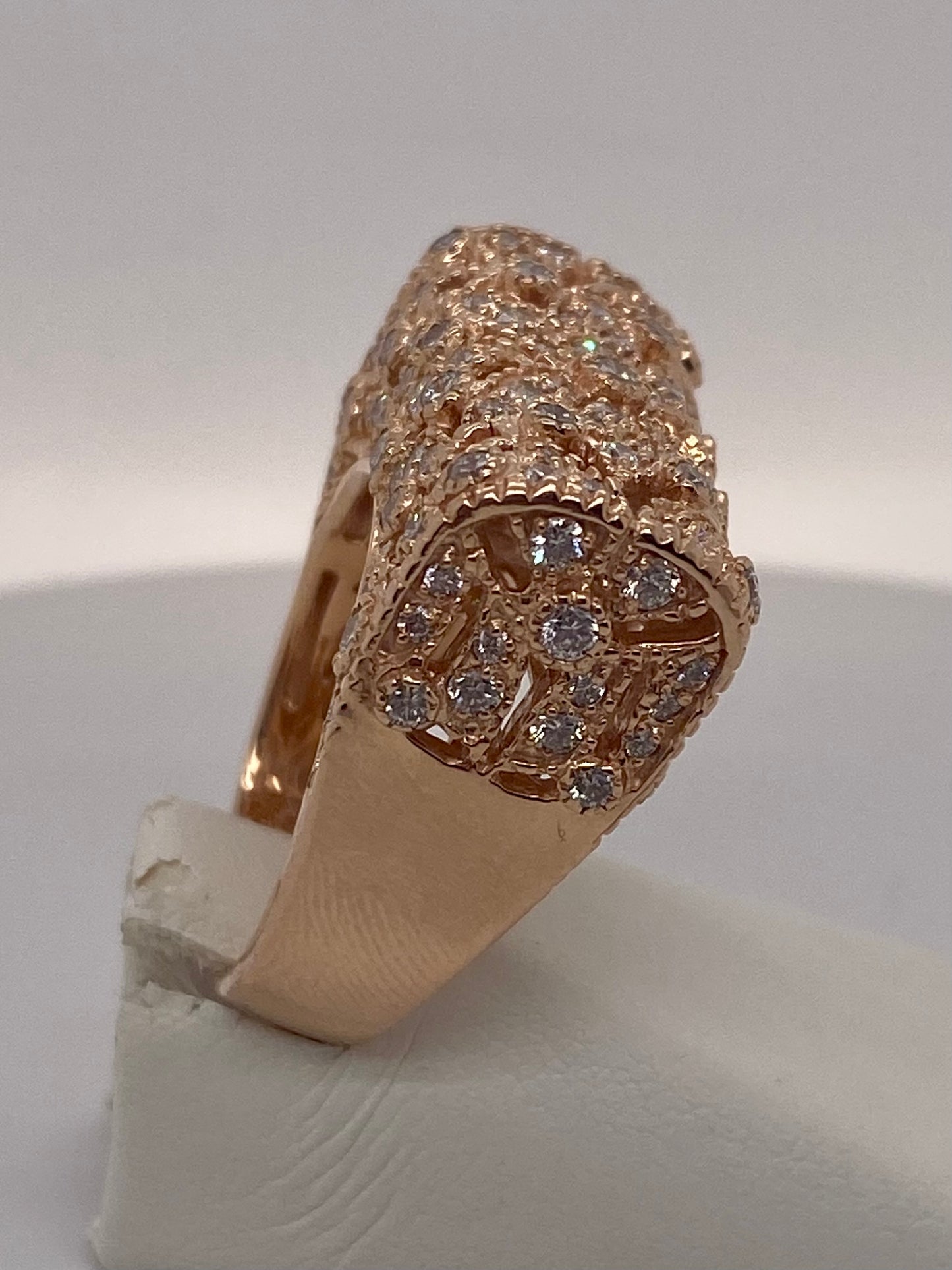 Rose Gold and Diamond Fashion Ring