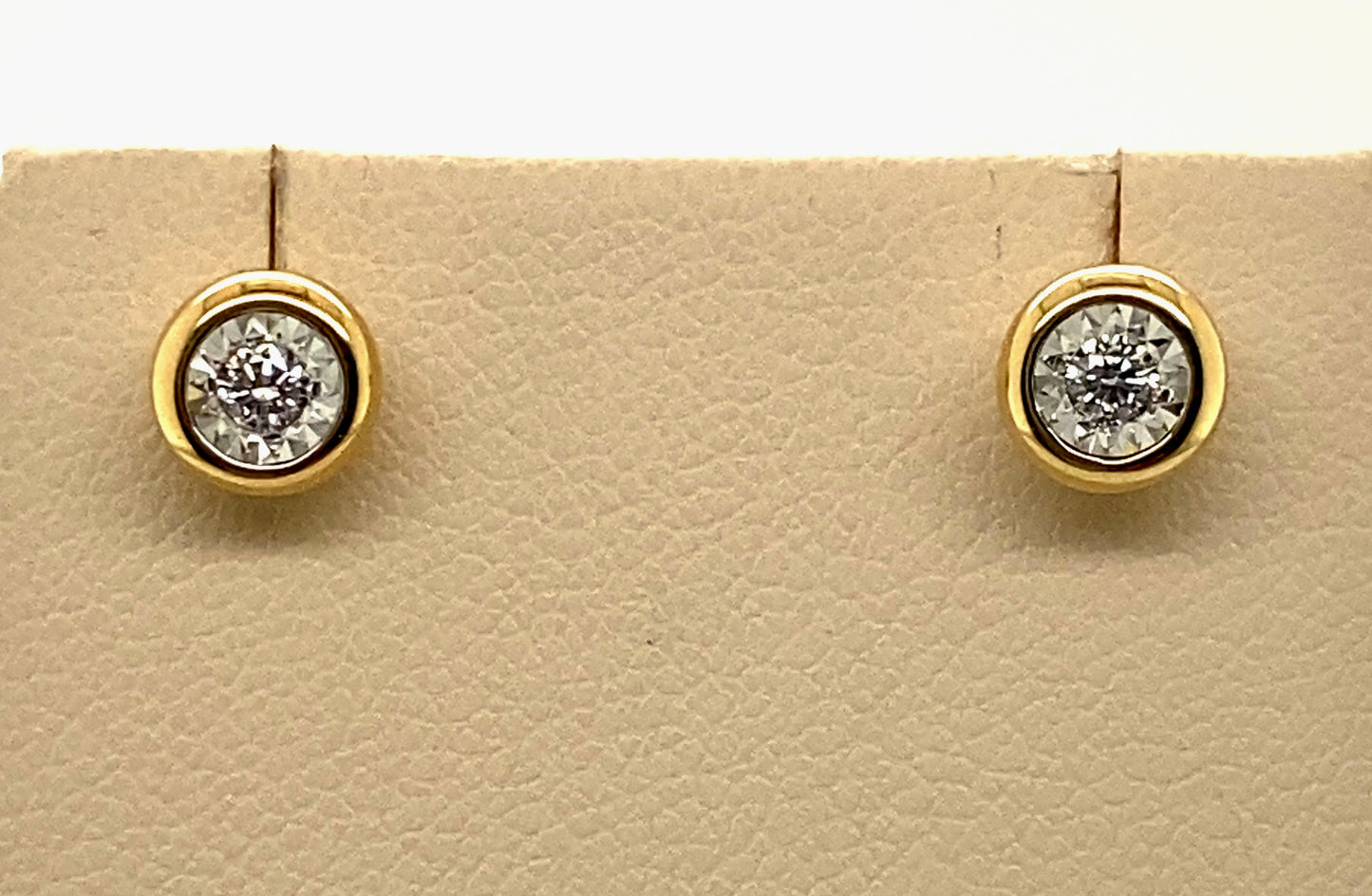 14K Diamond Bezel Set Studs