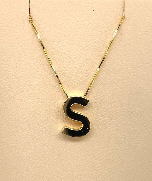 14K Gold Initial Pendant