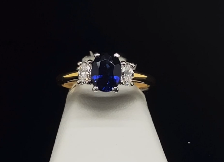 18K Sapphire and Diamond Ring