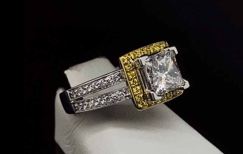 Platinum/18K Diamond Ring