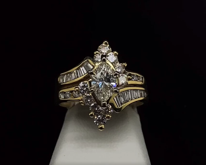 14K Diamond Wedding Set