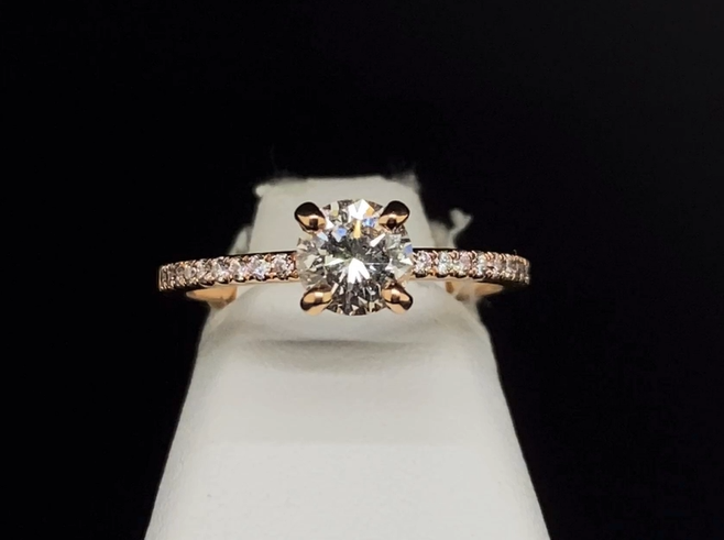 14K Rose Gold Diamond Engagement Ring