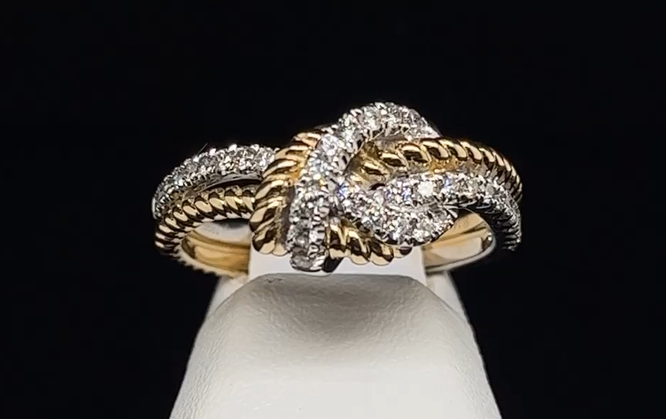 14K Two Tone Diamond Fashion Ring