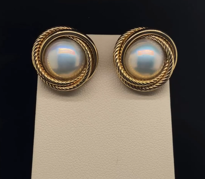 14K Pearl Stud Earrings