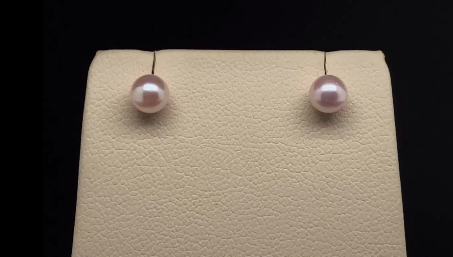 14K Pink Pearl Studs