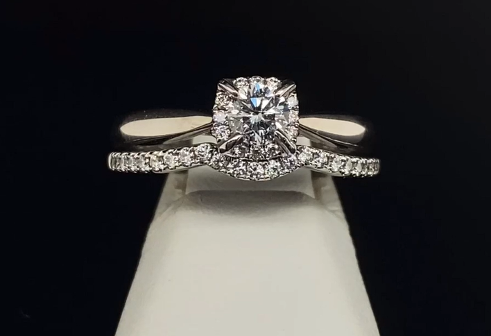 14K Diamond Wedding Set