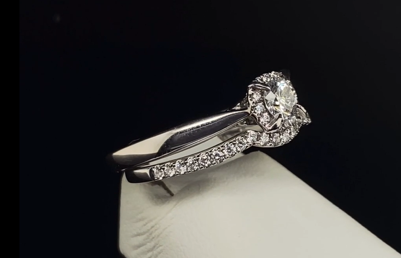 14K Diamond Wedding Set