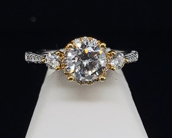 18K Two-Tone Semi-Mount Engagement Ring