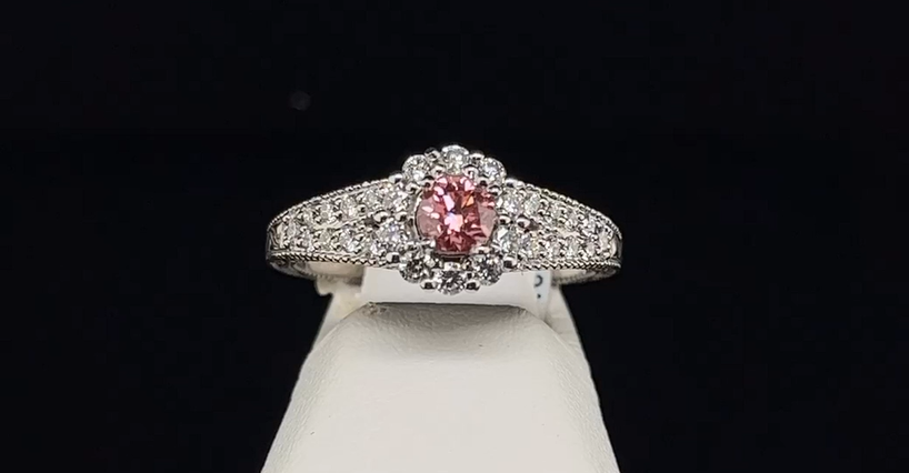 14K Colored Diamond Engagement Ring