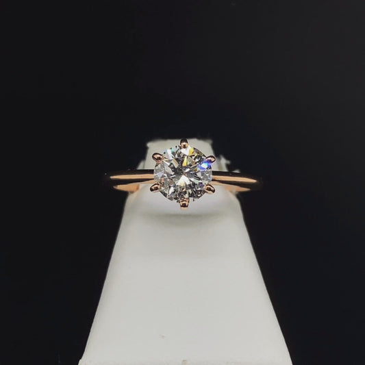 14K Rose Gold Diamond Engagement Ring