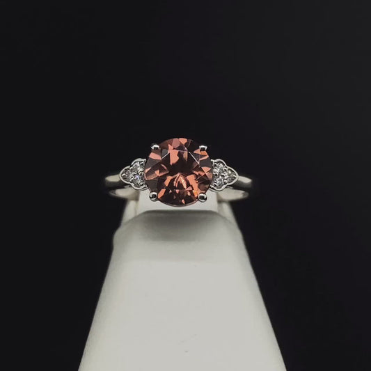 18K Diamond and Zircon Ring