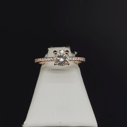 14K Rose Gold Diamond Engagement Ring