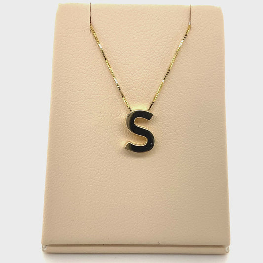 14K Gold Initial Pendant