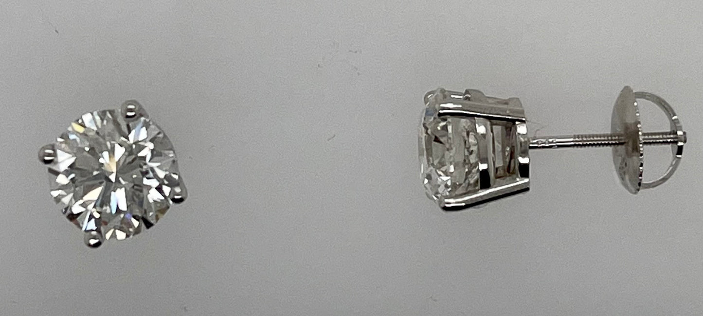 Lab Created Diamond Stud Earrings 3 carat total weight